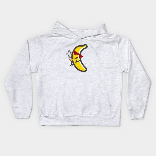 Cute banana smoking Kids Hoodie by Shankara